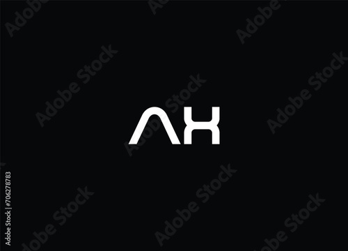 AH logo monogram with emblem shield style design template