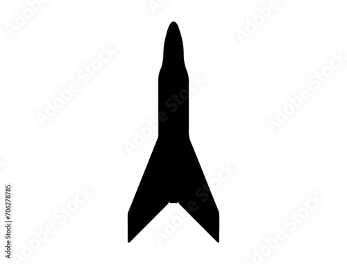 Military Missile silhouette vector art white background
