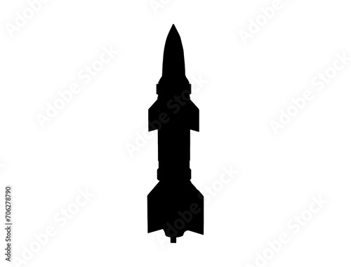 Military Missile silhouette vector art white background