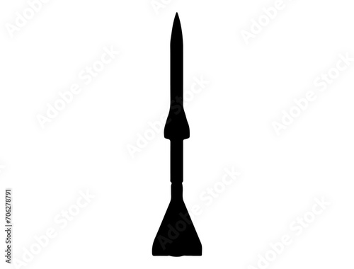 Military Missile silhouette vector art white background