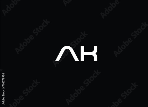 AK logo monogram with emblem shield style design template