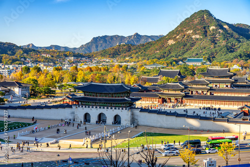 Obraz na płótnie view of Gyeongbokgung palace, Seoul, South Korea. w salonie