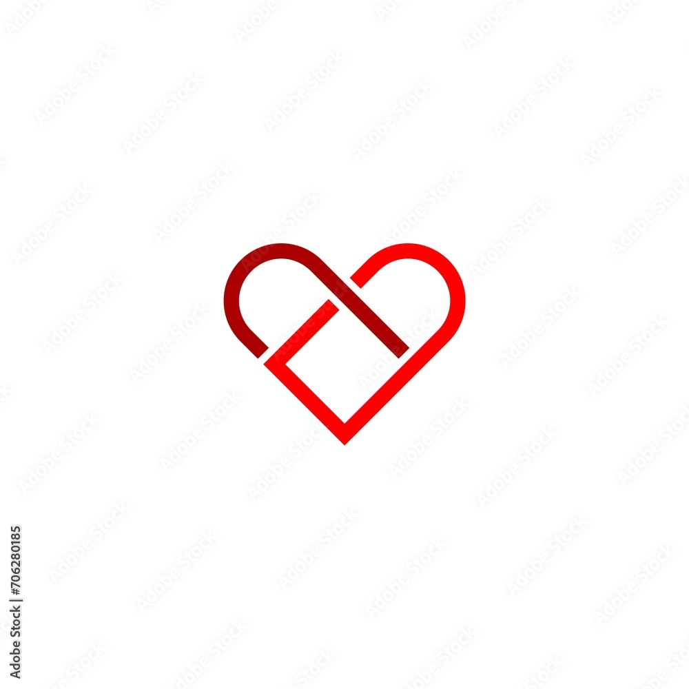 Heart abstract logo isolated on white background Heart abstract logo isolated on white background