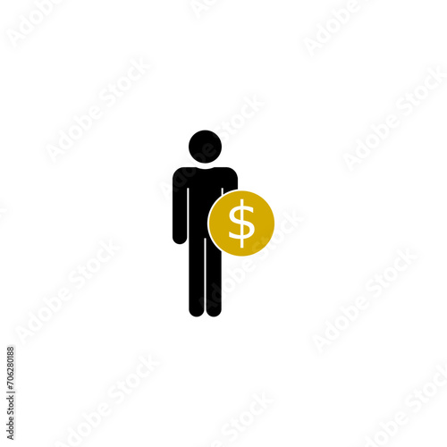 Employee Wages icon isolated on white background