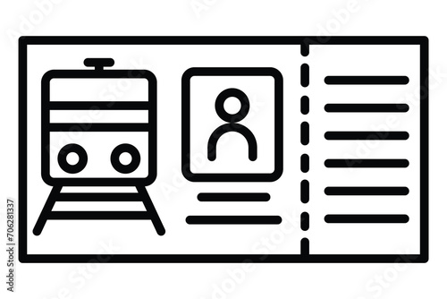 train ticket icon. icon related to ticket for train travel. line icon style. element illustration