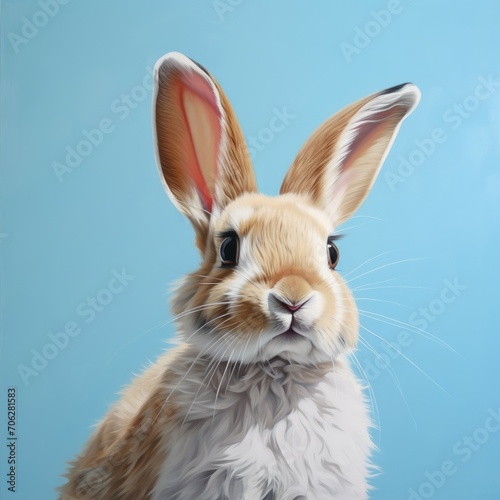 realistic drawing or rabbit, illustration watercolor drawing. cute rabbit. easter bunny, hare isolated © YudhiaAsta