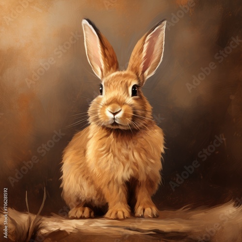 realistic drawing or rabbit, illustration watercolor drawing. cute rabbit. easter bunny, hare isolated © YudhiaAsta