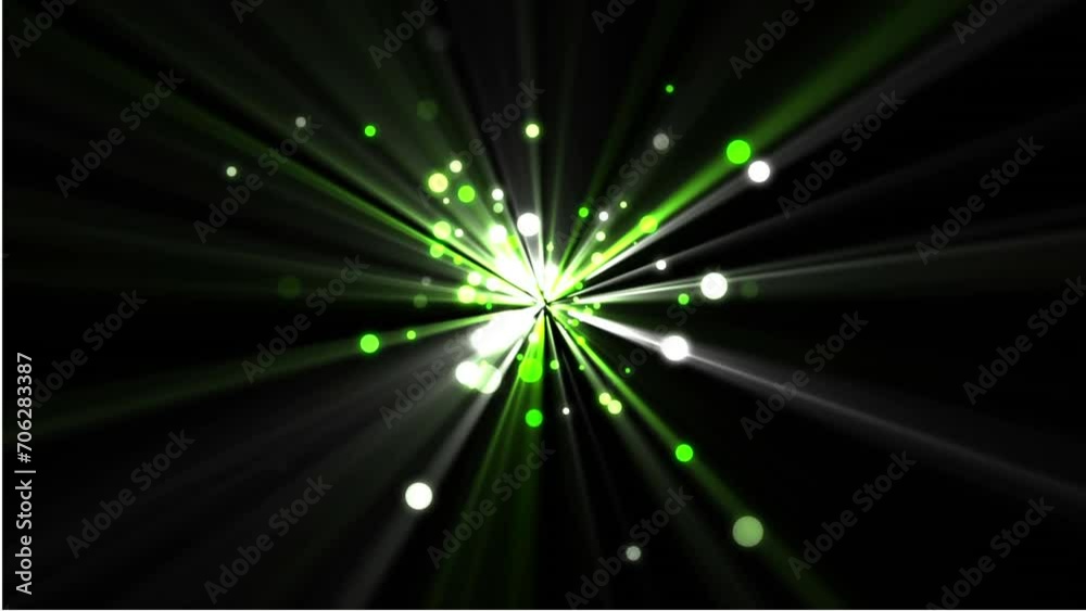 Animatiion of glowing green spots of light in seamless pattern against black background Animatiion of glowing green spots of light in seamless pattern against black background