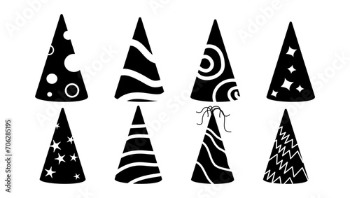 Party hat  black isolated silhouette