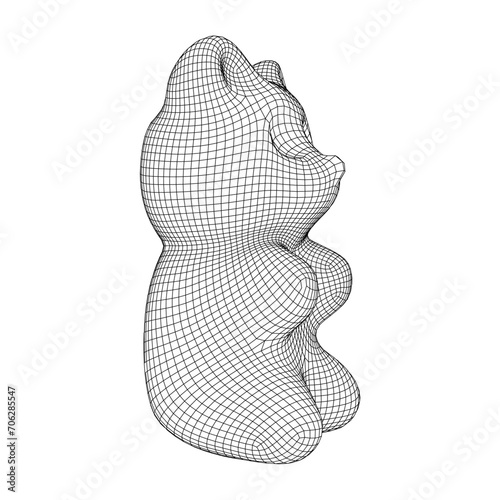 Gummy bear. Jelly fruit candy