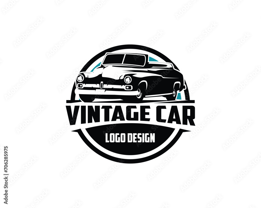 1949 mercury coupe car design logo vector premium. isolated white background shown from the side. best for logo, badge, emblem, icon, sticker design. available in eps 10