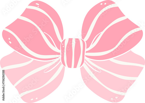 Coquette Aesthetic Bow pink flat illustration