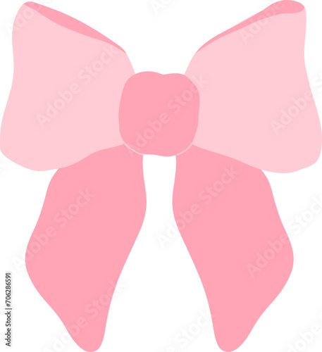 Coquette Aesthetic Bow pink flat illustration