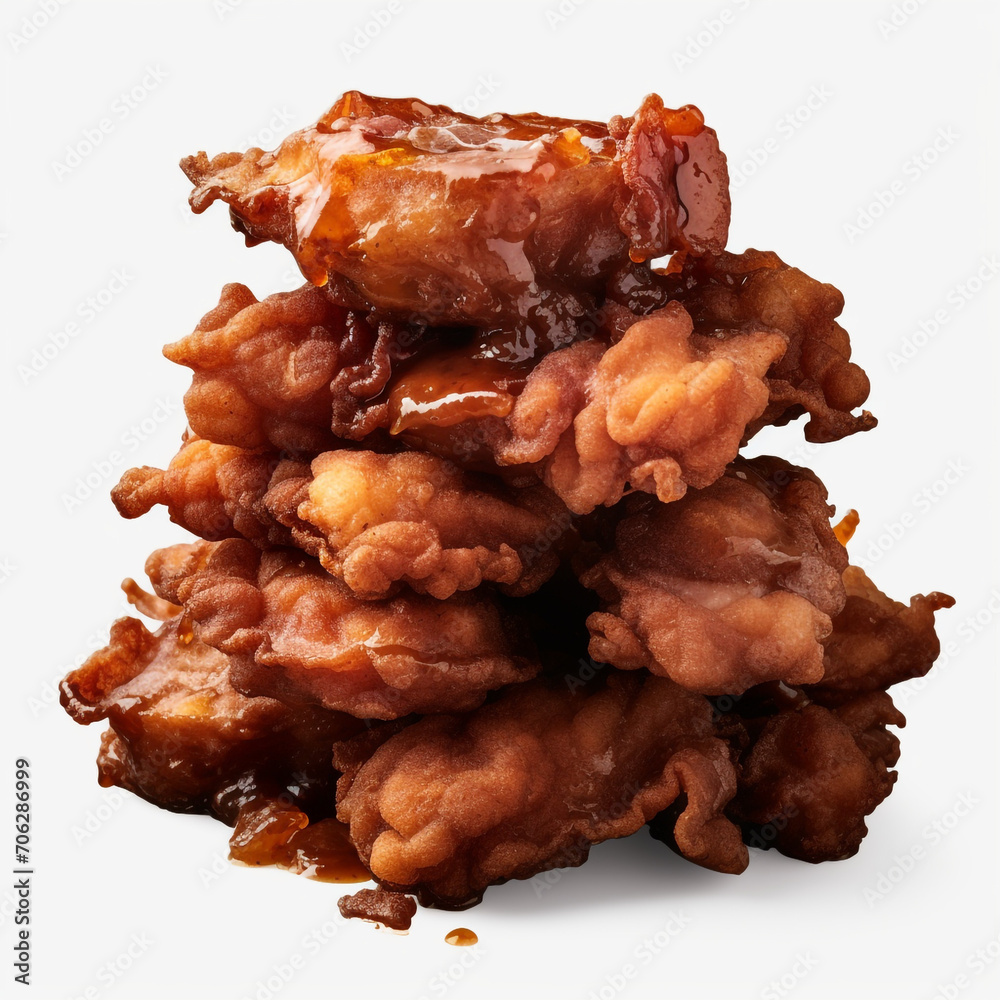 pile of fried meat with transparent background created with Generative Ai pile of fried meat with transparent background created with Generative Ai
