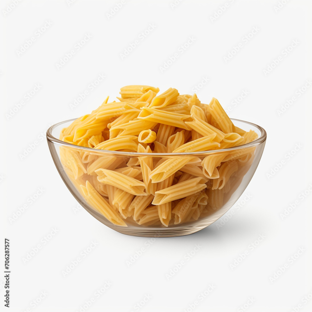 bowl of raw organic pasta isolated on transparent background created with Generative Ai bowl of raw organic pasta isolated on transparent background created with Generative Ai