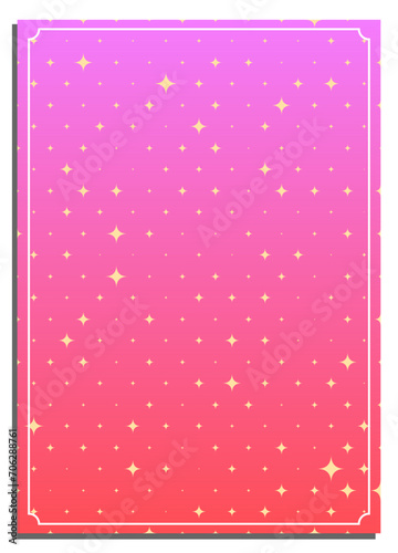 Vertical pink princess gradient abstract background with magic sparkles, cover, title page of presentation, report, album in A4 format. Template layout for design of printed products. Vector banner