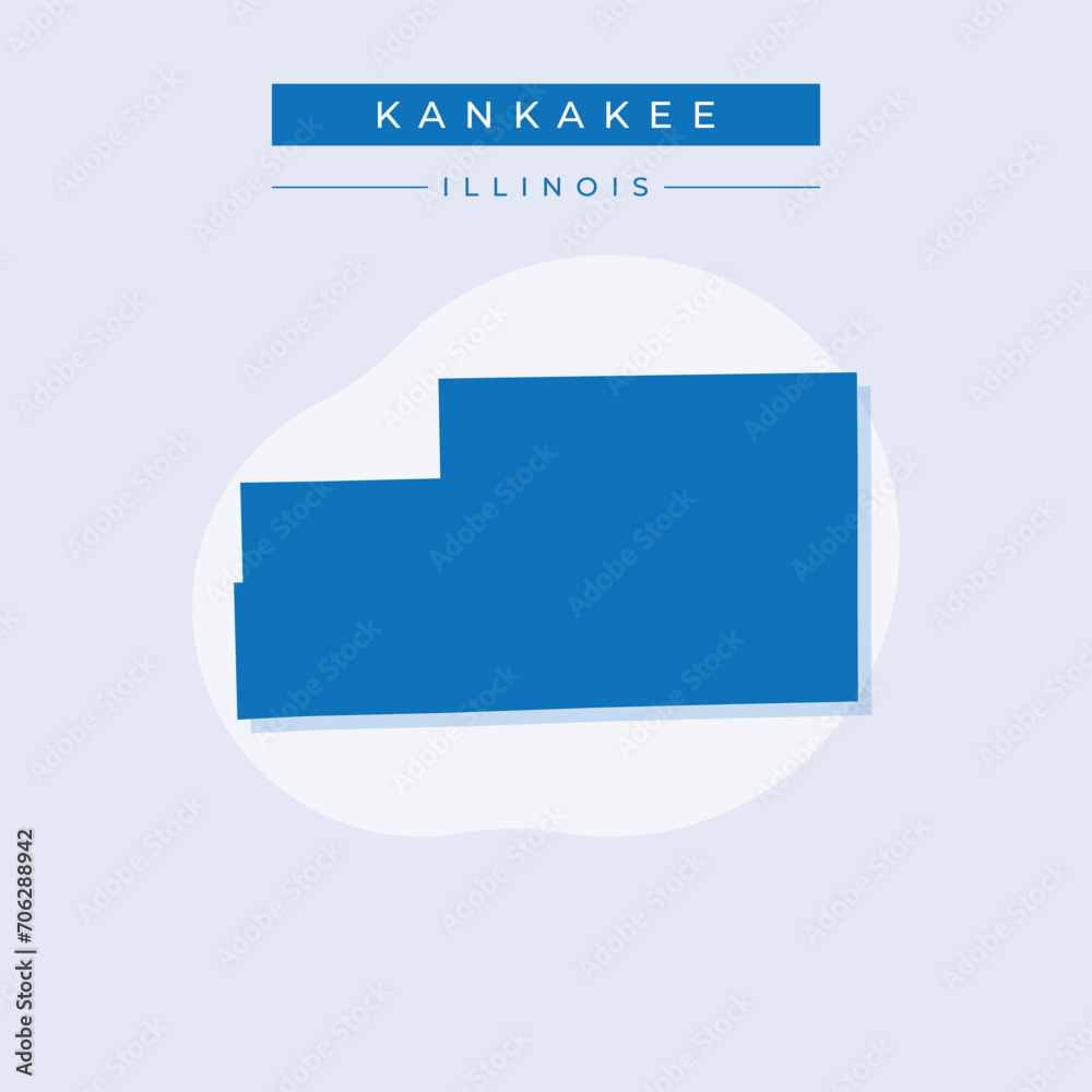 Vector illustration vector of Kankakee map Illinois Vector illustration vector of Kankakee map Illinois