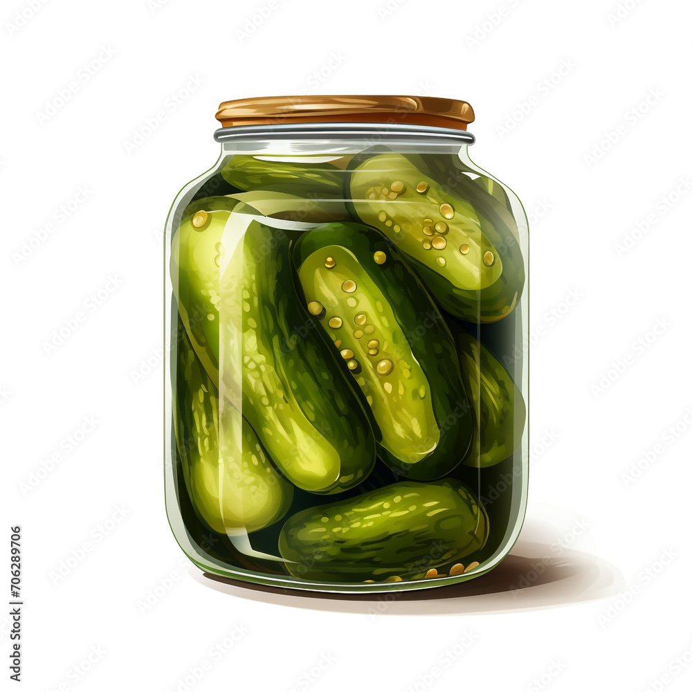 jar of pickles with transparent background created with Generative Ai jar of pickles with transparent background created with Generative Ai