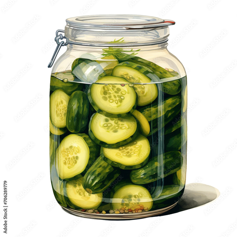 jar of pickles with transparent background created with Generative Ai jar of pickles with transparent background created with Generative Ai