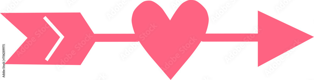 valentine heart arrow - obrazy, fototapety, plakaty 