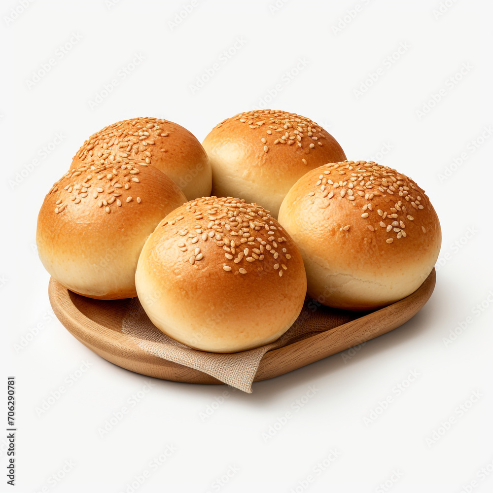 resh backed centre filled buns on transparent background created with Generative Ai