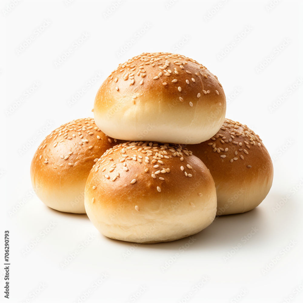 resh backed centre filled buns on transparent background created with Generative Ai