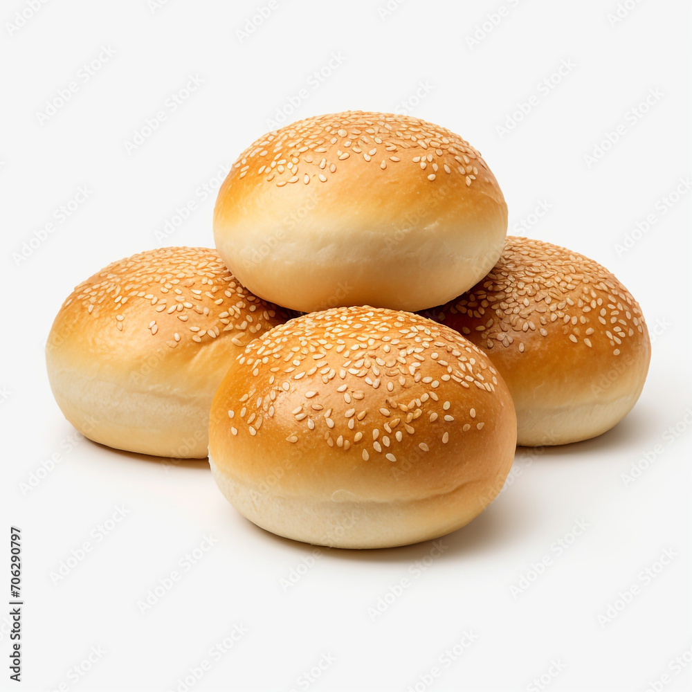 resh backed centre filled buns on transparent background created with Generative Ai