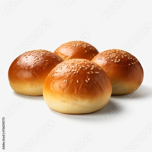 resh backed centre filled buns on transparent background created with Generative Ai