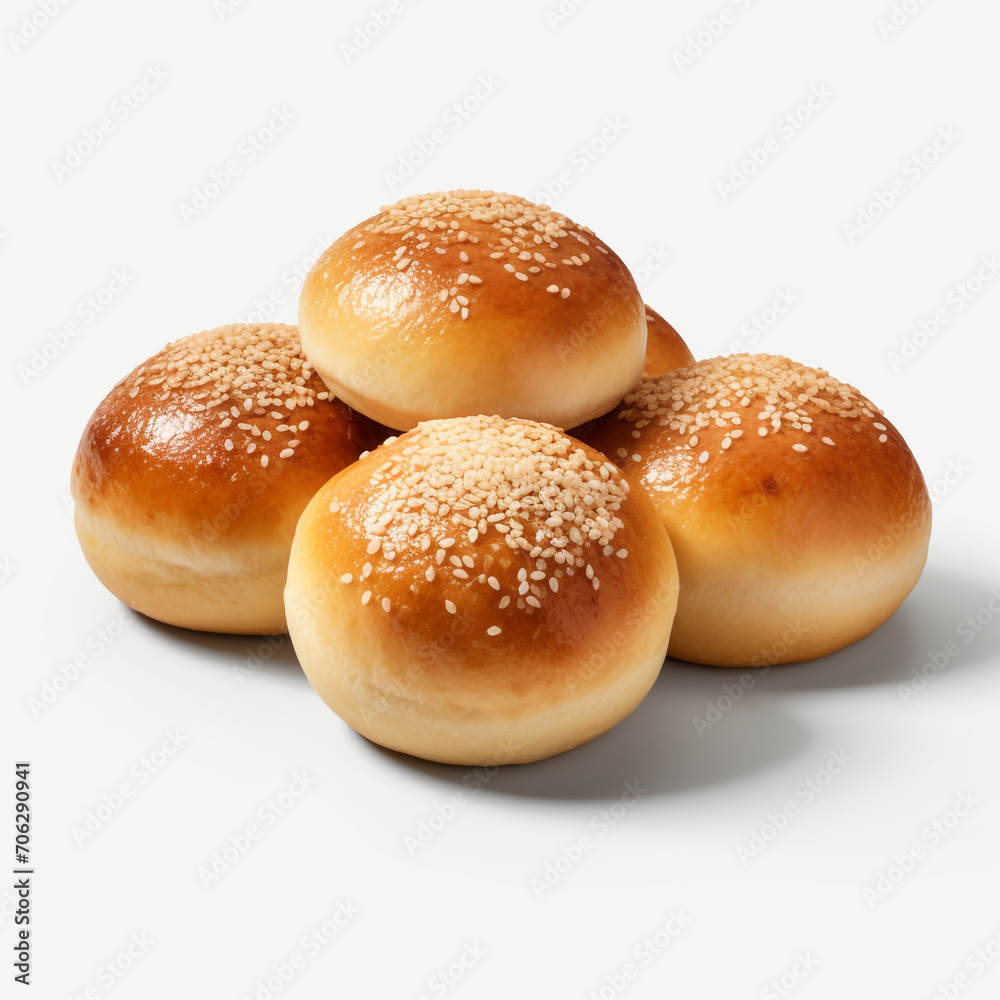 resh backed centre filled buns on transparent background created with Generative Ai