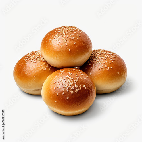 resh backed centre filled buns on transparent background created with Generative Ai