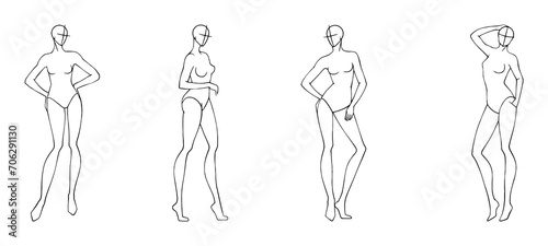 body anatomy croquis poses fashion figure body modeling illustration  photo
