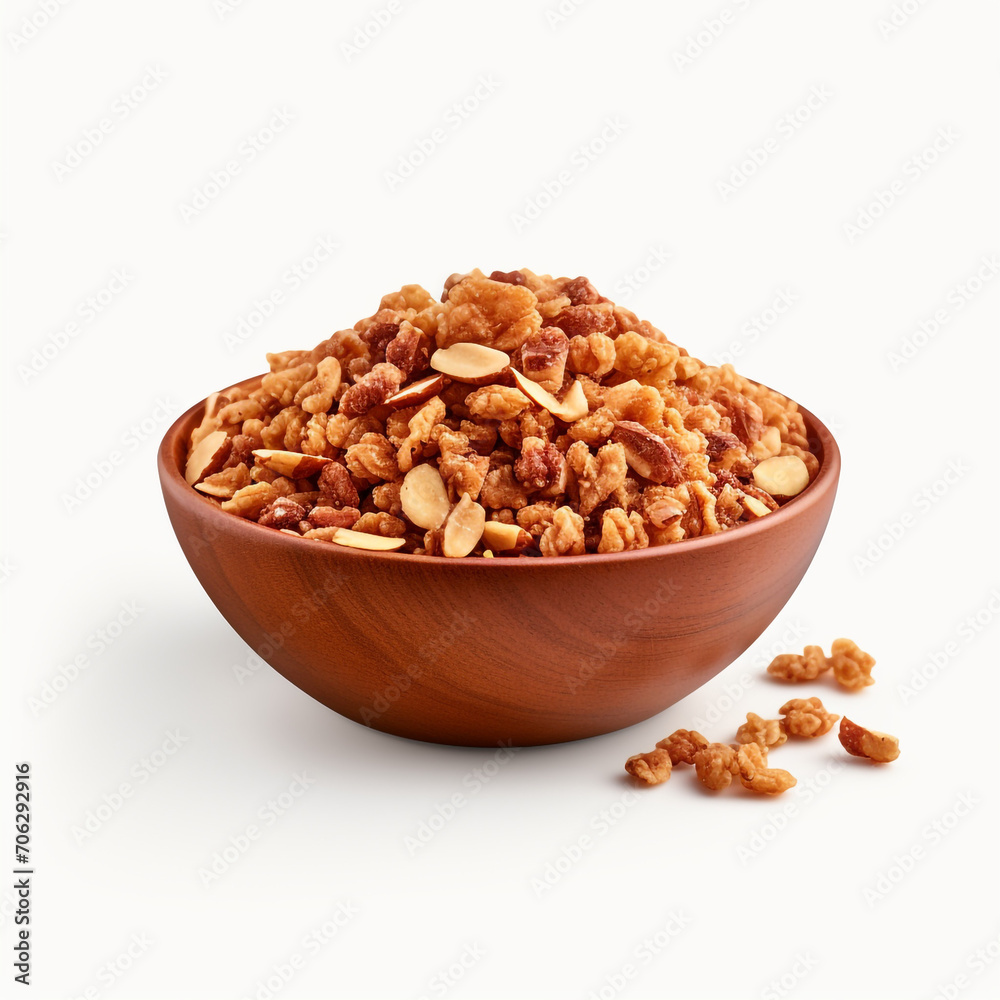 fresh bowl of crushed nuts on transparent background created with Generative Ai fresh bowl of crushed nuts on transparent background created with Generative Ai