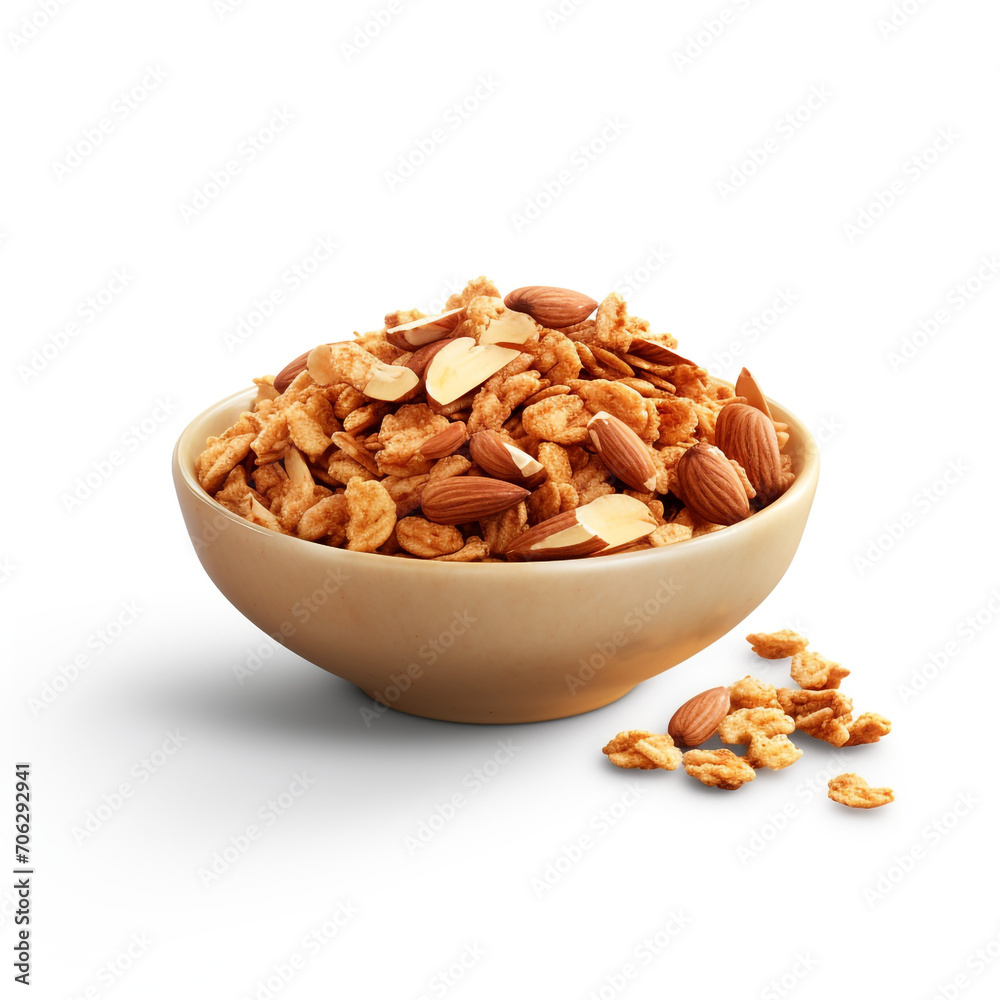 fresh bowl of crushed nuts on transparent background created with Generative Ai fresh bowl of crushed nuts on transparent background created with Generative Ai