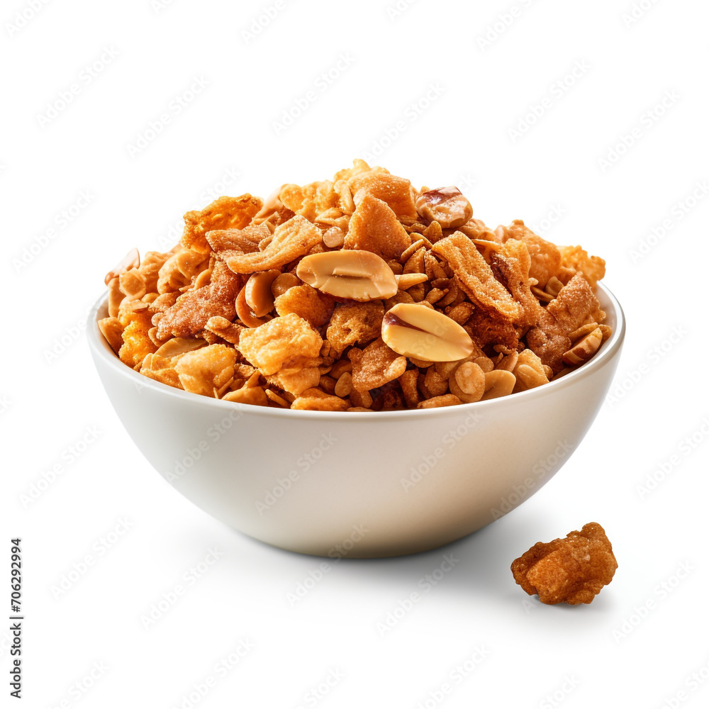 fresh bowl of crushed nuts on transparent background created with Generative Ai fresh bowl of crushed nuts on transparent background created with Generative Ai