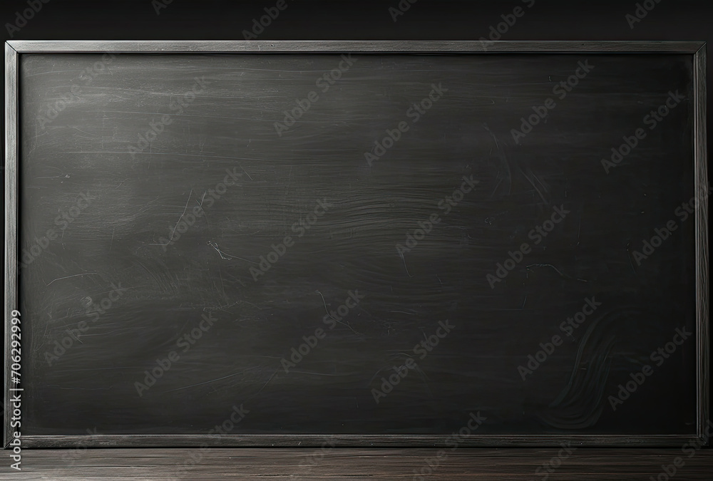 Empty Blackboard on Wooden Table Empty Blackboard on Wooden Table