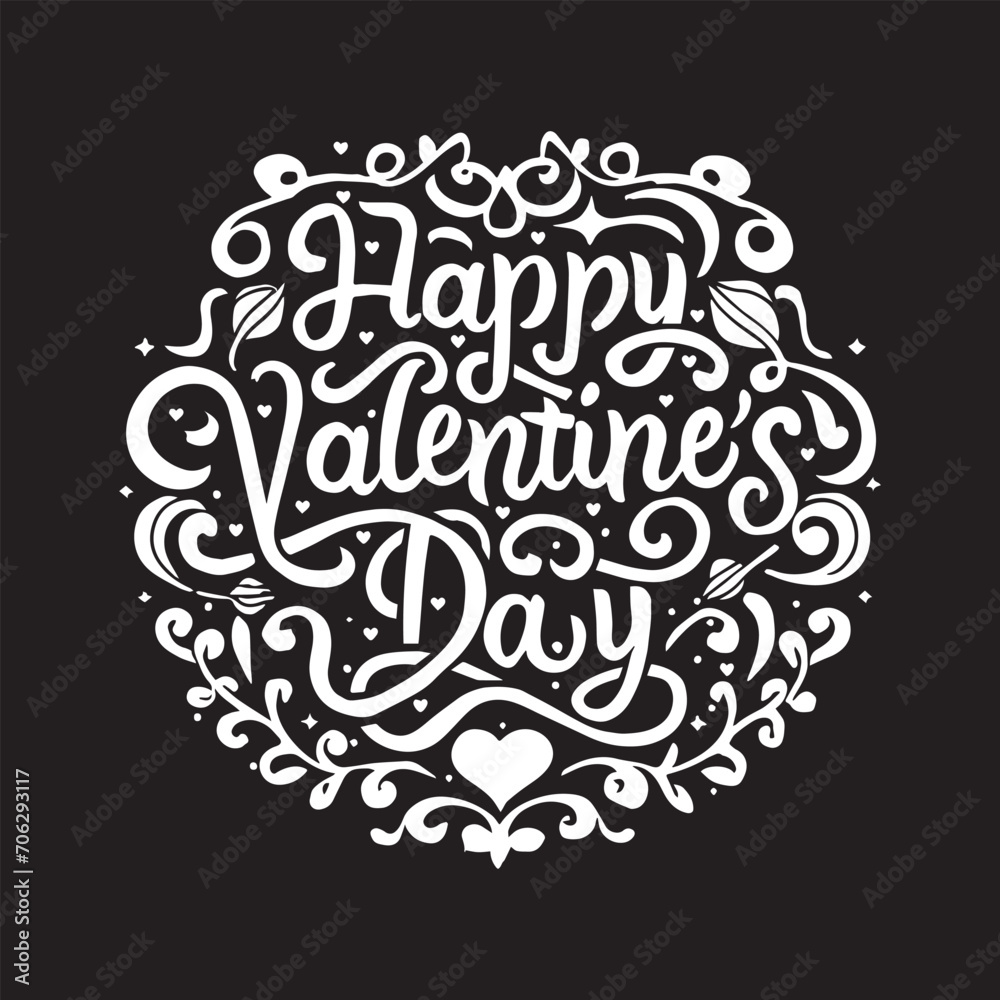 Happy Valentines Day graffiti typography art illustration