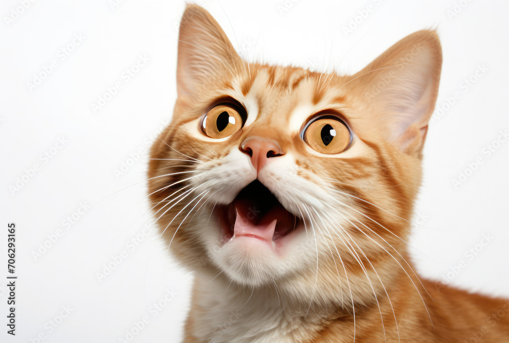 Orange and White Cat With Open Mouth