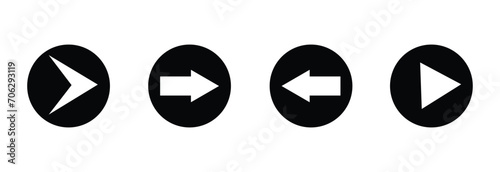4 set of arrow icon. Collection different arrows sign. Black vector on white background.