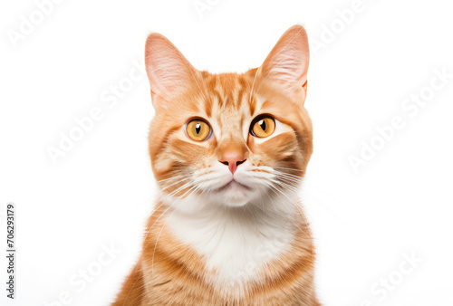 Close Up of Cat With White Background