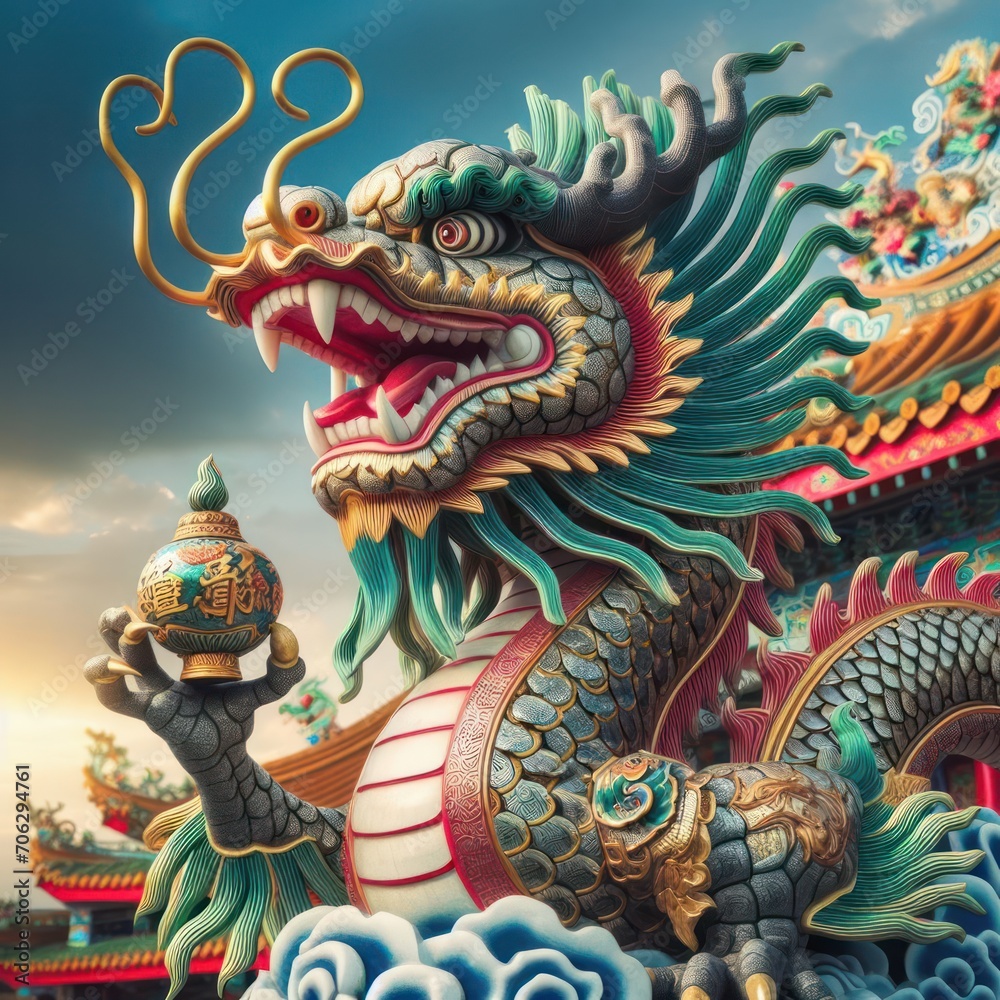 custom made wallpaper toronto digitalchinese dragon statue in temple