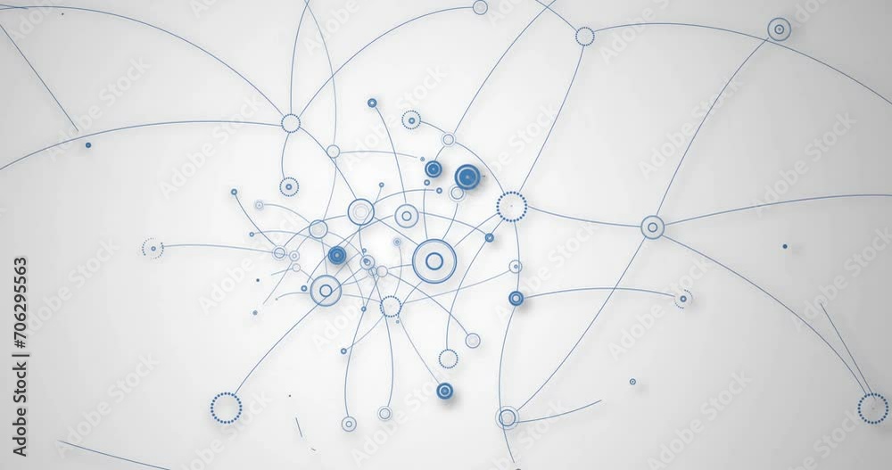 Animation of network of connections on white background