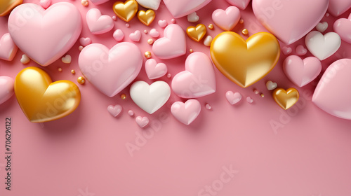 valentines day background with pink heart on pink background, 