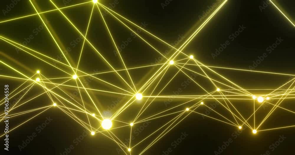 Animation of neon network of connections on black background Animation of neon network of connections on black background
