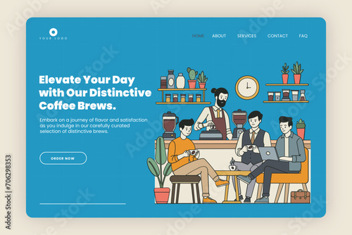 vector template landing page illustration of business people