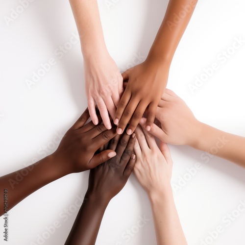 Racial diversity people hands