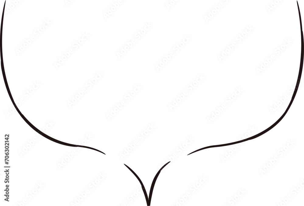 Obraz premium Round handwritten speech bubble frame, slim marker style 