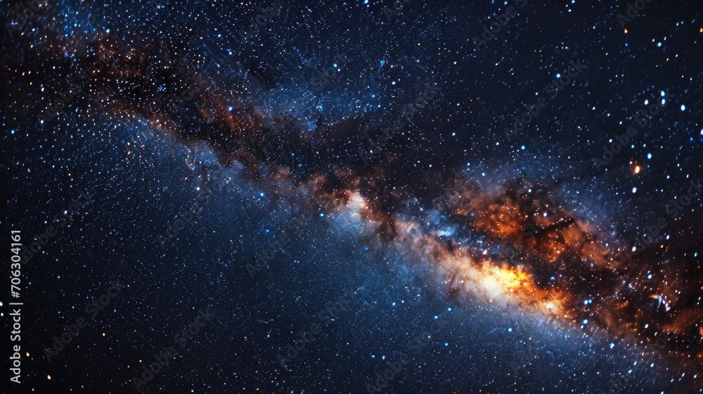 Obraz premium A picture of a very large galaxy filled with numerous stars. This image can be used to depict the vastness and beauty of outer space