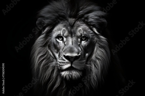 Eyes Glowing Through Ebony  A Lion s Courage Ignites the Night