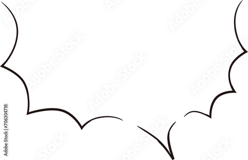 Spiky handwritten speech bubble frame, slim marker style
