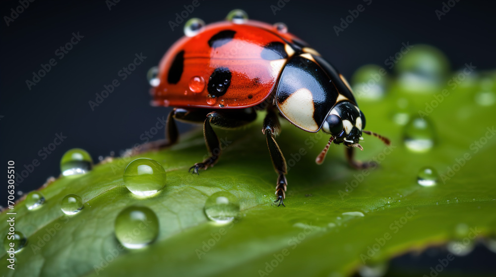 Fototapeta premium ladybug on green grass